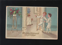 Kinder Freuen Sich Geschenke, Geburtstag Glückwünsche, Gladenbach 14.9.1912 - Hold To Light