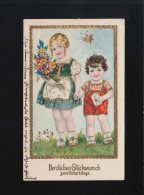 Kinder Gratulieren Zum Geburtstag, Strauß Glückwunsch Blumen, Zwickau 24.5.1930 - Hold To Light