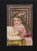 Mädchen Rosa Kleid Schleife Vor Brief, Glückwunsch Geburtstag Hamburg 19.6.1911 - Tegenlichtkaarten, Hold To Light