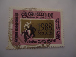SRI LANKA     USED   STAMPS  SPORT GAMES   1988 WITH POSTMARK - Sri Lanka (Ceylan) (1948-...)