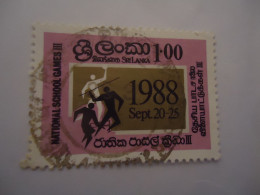 SRI LANKA     USED   STAMPS  SPORT GAMES   1988 WITH POSTMARK - Sri Lanka (Ceylon) (1948-...)