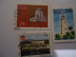 SRI LANKA     USED   STAMPS  3 MONUMENTS - Sri Lanka (Ceylan) (1948-...)