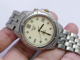 Vintage Seiko Spirit Titanium AGS 5M22 6b50 Luminous Dial Men Quartz Watch 38mm - Horloge: Antiek