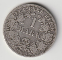 DEUTSCHES REICH 1874 A: 1 Mark, Silver, KM 7 - 1 Mark