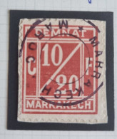 TIMBRE MAROC POSTE LOCALE SUR FRAGMENT 1906 N°01 DEMNAT MARRAKECH - Postes Locales & Chérifiennes