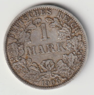 DEUTSCHES REICH 1905 A: 1 Mark, Silver, KM 14 - 1 Mark