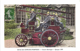 Servcice Des Sapeurs Pompiers Voiture électrique Epoque 1909 RV - Sapeurs-Pompiers