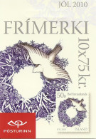 ICELAND, Booklet 111, 2010, Christmas, 10x75kr Snow Bunting, Mi 1296/97 - Postzegelboekjes
