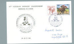 YUGOSLAVIJA CHESS ECHEC 18th Yugoslav Workers Championship 1988 S/carte On Postcard - Ajedrez