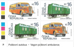** 916 - 917 Czech Republic Railroad Mail Car And Post Mail Bus 2017 - Unused Stamps