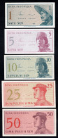 INDONESIE - LOT - 1-5-10-25-50 Sen - 1964 - UNC - Indonesien