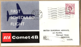 21193 / BEA First Scheduled COMET 4-B Flight 1st April 1960 From LONDON To MOSCOW URSS Vol Inaugural LONDRES MOSCOU - Covers & Documents
