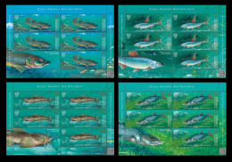 Kyrgyzstan (KEP) 2021 Mih. 166/69 Fauna. Fishes (4 M/S) MNH ** - Kirghizstan