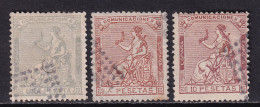1873 I REPÚBLICA. MATRONA. CIERRE SERIE TALADRO TELÉGRAFOS REPARADO. LEER - Used Stamps
