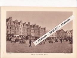 Arras (Pas-de-Calais) La Grande Place, Marché Au Blé, Photo Sépia Extraite D'un Livre Paru En 1933 - Ohne Zuordnung