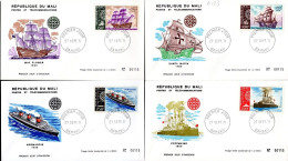 Mali A 123/26 Fdc Santa Maria Christophe Colomb, May Flower USA, Potemkine URSS, Normandie - Ships