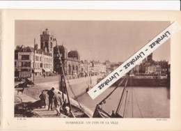 Dunkerque (Nord) Un Coin De La Ville, Photo Sépia Extraite D'un Livre Paru En 1933, Leughenaer, Minck, Beffroi - Zonder Classificatie