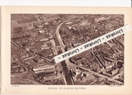 Roubaix (Nord) Un Quartier Industriel, Photo Sépia Extraite D'un Livre Paru En 1933, Usines Textiles, Briqueterie, Canal - Ohne Zuordnung