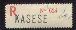 Congo Kasese Etiquette De Recommandé Type 2Ad/R-O/M (grande Griffe Majuscule) Dent. 10 3/4 - Storia Postale