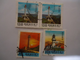 TAIWAN   USED  4  STAMPS LIGHTHOUSES - Lighthouses