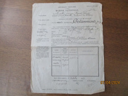 MARINE NATIONALE LE TORPILLEUR D'ESCADRE "FRANCIS GARNIER" COMMANDE PAR M. DE PIANELLI LE 3 OCTOBRE 1913 CERTIFICAT DE B - Boats