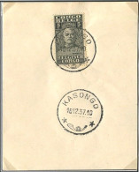 Congo Kasongo Oblit. Keach 8C1 Sur C.O.B. 135 Sur Papier Libre Le 16/12/1937 - Cartas & Documentos