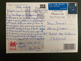 CP WALES WREXHAM Par Avion Pour La FRANCE TP E OBL.MEC.25 07 01 CHESTER N. WALES - Cartas & Documentos