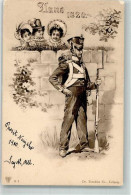 39804501 - Anno 1820 Drei Junge Frauen Erfreuen Sich Am Anblick Eines Jungen Soldaten In Uniform Verlag Dr. Trenkler Co - History