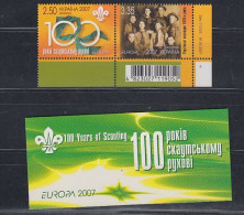Europa Cept 2007 Ukraine 2v + Booklet  ** Mnh (59387) - 2007
