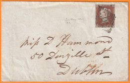 1845 - QV - 1 Penny Red - Plate 32 - KE - On Cover From Limerick To Dublin, Ireland/GB - Arrival Stamp - Cartas & Documentos