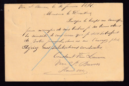 DDFF 858 --  Collection THIELT - Entier Armoiries 1897 Vers BXL - Origine Manuscrite VIVE ST BAVON = ST BAAFS VIJVE - Tarjetas 1871-1909