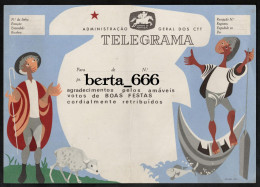 CTT Servico Telegrafico BF3 Telegrama De Boas Festas * Portugal Christmas Greetings Telegram - Covers & Documents