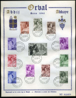 België 556/67 Met 564-V1 HBL - Monnikenreeks - Vierde ORVAL -  Herdenkingsblad/Feuillet Souvenir - "Kras Over Kruis" - Cartoline Commemorative - Emissioni Congiunte [HK]