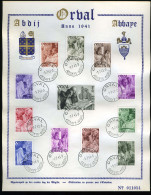 België 556/67 Met 564-V2 HBL - Monnikenreeks - Vierde ORVAL -  Herdenkingsblad/Feuillet Souvenir - "Draad Op Mouw" - Herdenkingskaarten - Gezamelijke Uitgaven [HK]