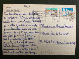 CP Pour La FRANCE TP 25.00 + 22.50 OBL.MEC.1 IV 1986 FUNCHAL + FACTEUR - Cartas & Documentos