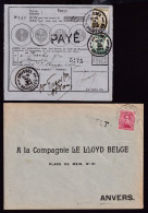 DDFF 860 --  Collection THIELT - 3 Griffes D'origine Différentes - Bon De Poste 1914 Et Cachets De FORTUNE BELGIQUE 20 - Linear Postmarks