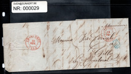 Voorloper: Stempel Anvers 13 Fev 1846 - Charleroy 14 Fev 1846 - SR - 1830-1849 (Belgique Indépendante)