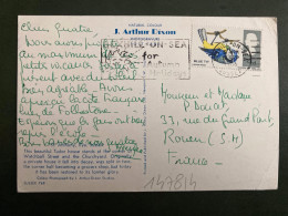 CP Pour La FRANCE TP OISEAU BLUE TIT 4d OBL.MEC.18 SEP 1966 BEXHILL ON SEA - Covers & Documents