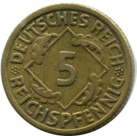 5 REICHSPFENNIG 1925 F GERMANY Coin #DB877.U.A - 5 Rentenpfennig & 5 Reichspfennig
