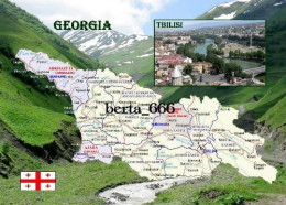 Georgia Country Map New Postcard * Carte Geographique * Landkarte - Georgien