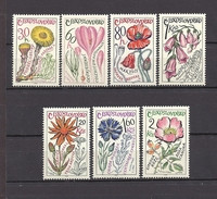 Czechoslovakia 1965 MNH ** Mi 1583-1589 Sc 1354-1360 Blumen, Heilkräuter. Flowers, Medicinal Plants.Tschechoslowakei - Neufs