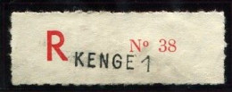 Congo Kenge 1 Etiquette De Recommandé Type 2Ad/Rfcé/M (petite Griffe Majuscule) Dent. 6 1/4 - Brieven En Documenten