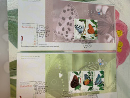 Hong Kong Stamp FDC Butterflies 2007 Insects From Booklet - Covers & Documents