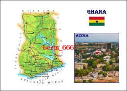 Ghana Country Map New Postcard * Carte Geographique * Landkarte - Ghana - Gold Coast