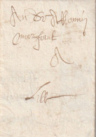 1671 - Lettre Pliée Vers LILLE, En France Depuis 1667 - Règne De Louis XIII (format 20 Cm X 16 Cm) - ....-1700: Precursors