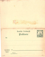 Germany:Marianena:Postal Stationery 5 Pfennig With Answer Card 5 Pfennig, Ship, 1900 - Isole Marianne