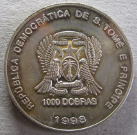 Sao Tome Et Principe 1000 Dobras 1998 , En Argent - Sao Tomé E Principe