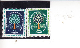 NAZIONI UNITE  1960 - Catalogo  78/9** - Foreste - Unused Stamps