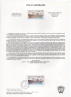 - Document Philatélique Le Navire ITALO MARSANO - MARTIN-DE-VIVIES-ST PAUL (T.A.A.F.) 1.1.1993 - - Polar Ships & Icebreakers