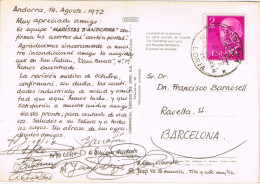 54706. Postal  SAN JULIAN De LORIA (Andorra Española) 1972. Franqueo Sello Español. Pesca En Andorra - Briefe U. Dokumente